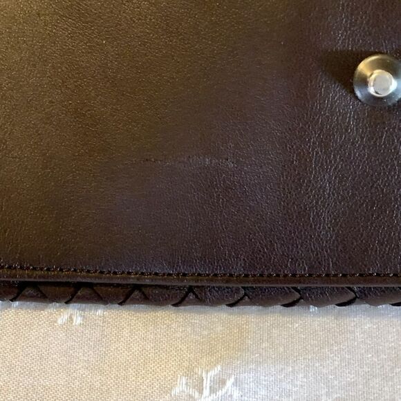 JM Convertible Handbag 3 Ways to Wear Brown Woven Vegan Leather Gorgeous - Picture 4 of 14